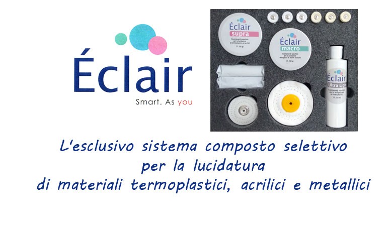 Esclusivo sistema composto selettivo per la lucidatura di resine termoplastiche, resine acriliche e metalli