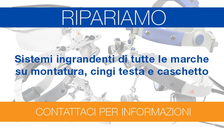 Riparariamo sistemi ingrandenti di tutte le marche, su montatura, cingi testa o caschetto.